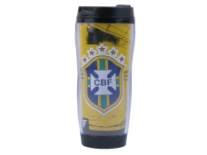 Brazil Football Team Emblem Patterned Plastic Travel Water Bottle 500ml